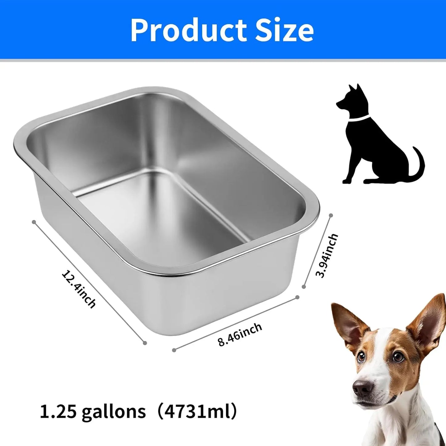 Stainless Steel Dog Water and Food Bowl No Spill Outdoor Feeder