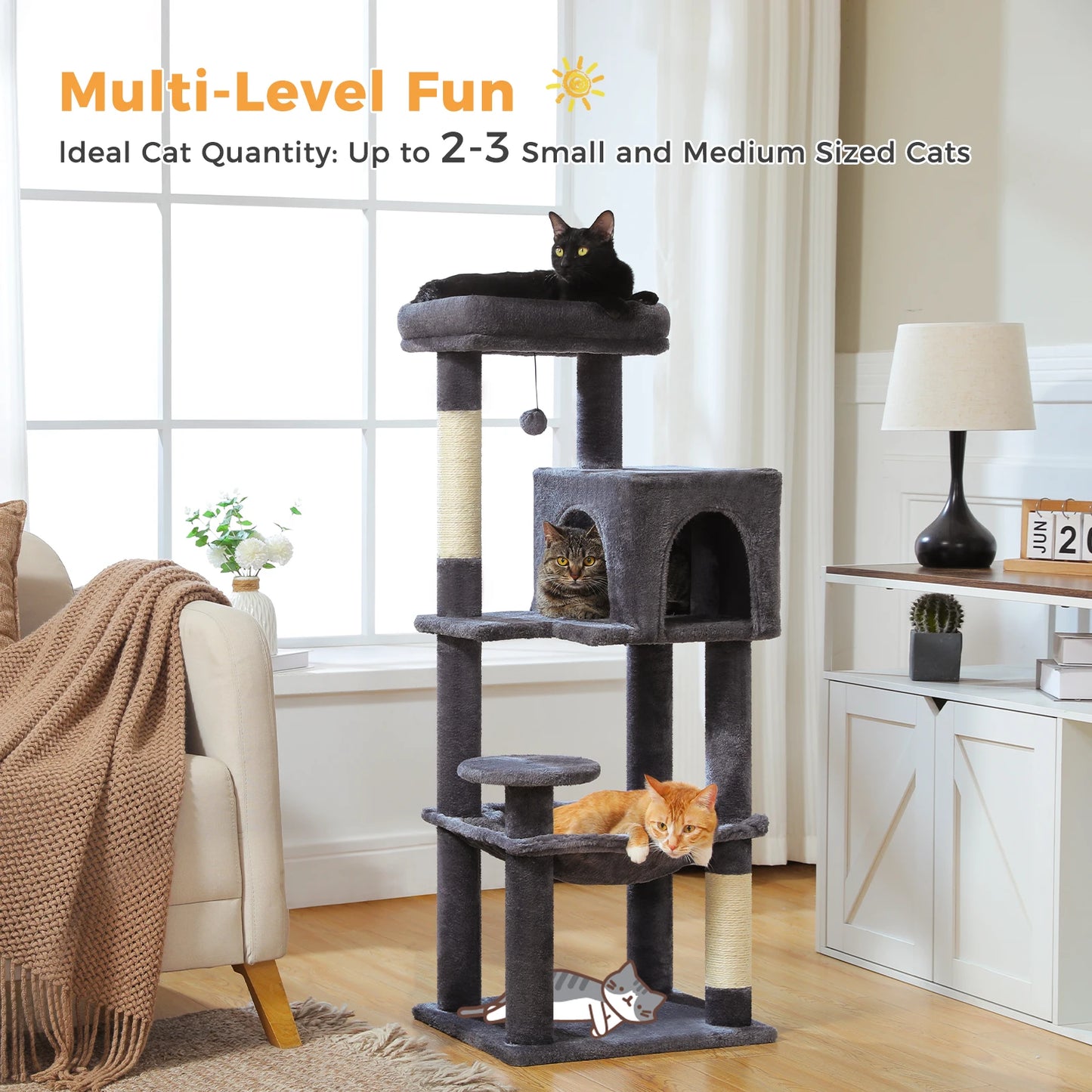 PAWZ Road Four Level Cat Tree With Sisal Posts