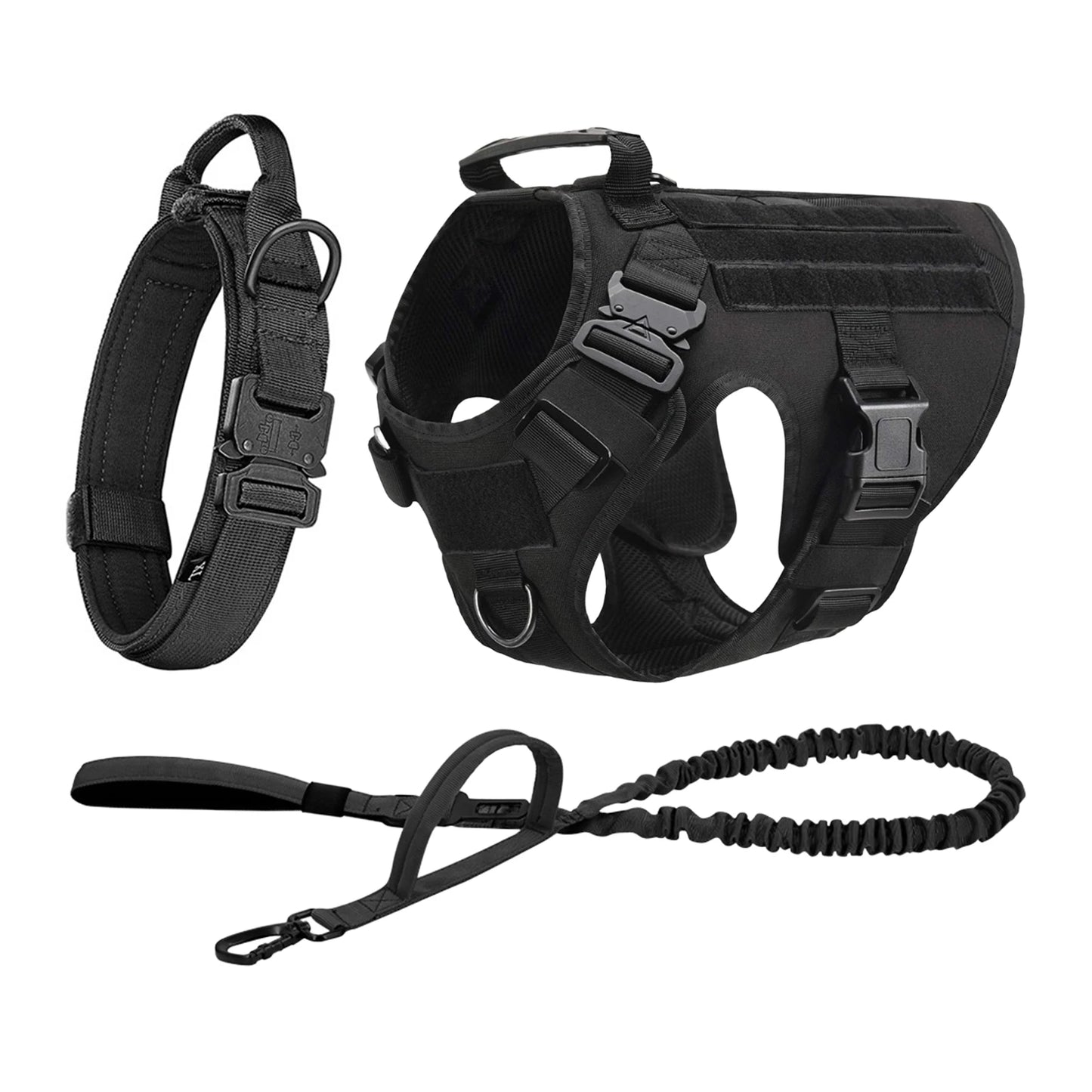 PETRAVEL CN Tactical Dog Harness Vest With Molle Pouches For Training Walking