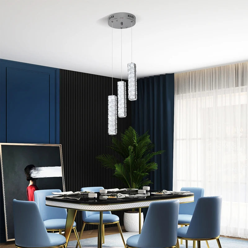 VETRULUS Modern Crystal LED Chandelier Ceiling Light Fixture