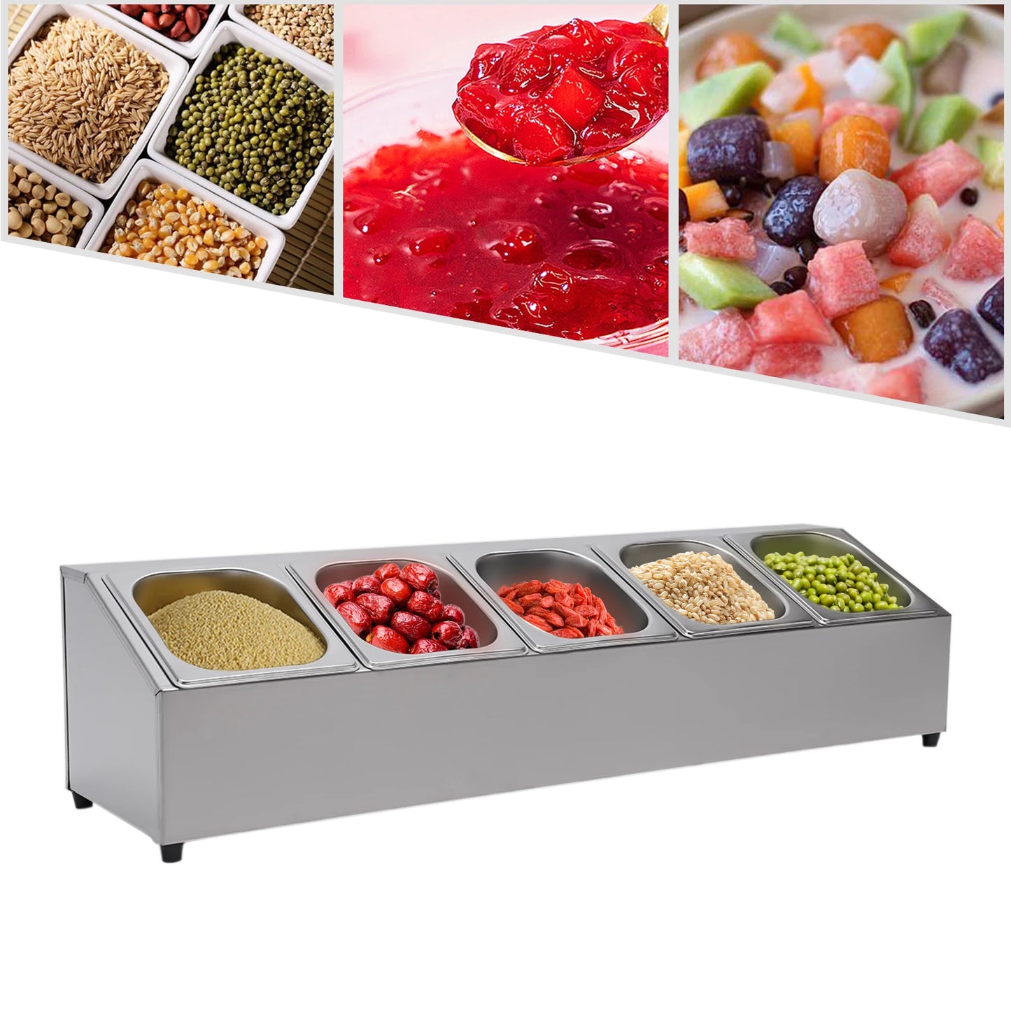 Stainless Steel Spice Rack Organizer With 5 Pans And Lids