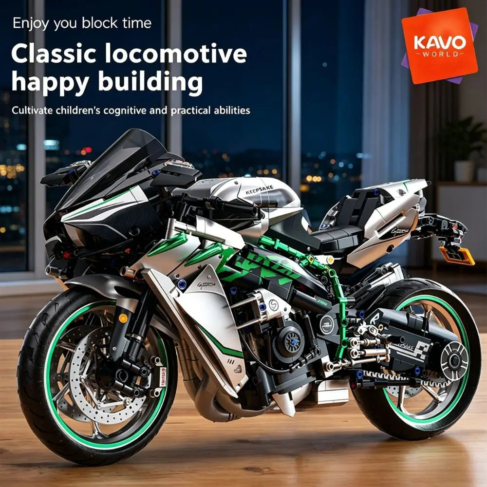 KA Kavoworld Classic Locomotive Motorcycle Building Blocks Kit