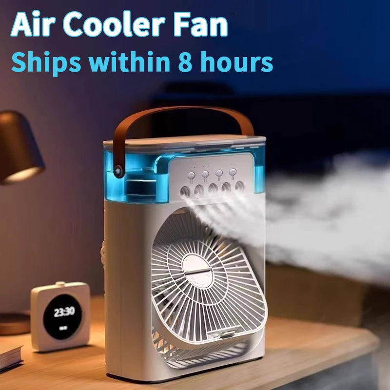 OIMG Multifunctional Humidifier Fan USB Portable Air Cooler Night Light