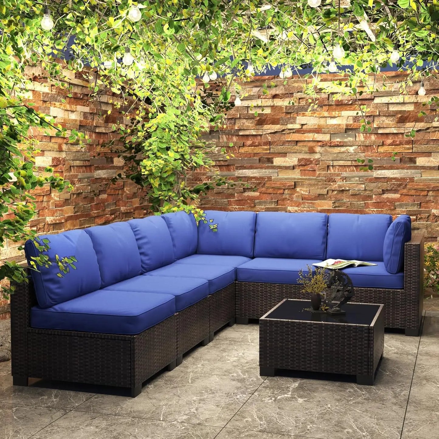 HobbyLane Modular Outdoor PE Rattan Wicker Sectional Sofa Set