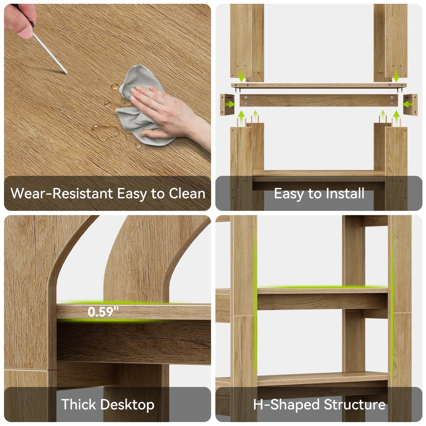 Tribesigns Arched Five Tier Wooden Bookcase Display Shelf
