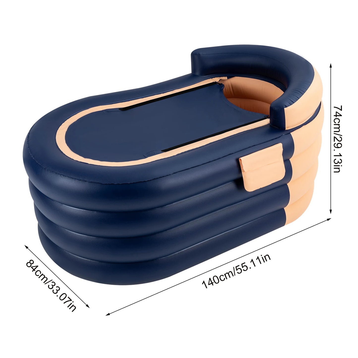 Foldable Inflatable Adult Bathtub With Wireless Electric Air Pump