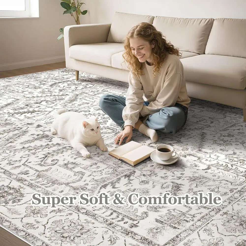 Kilim Style Non Slip Area Rug Machine Made Polyester