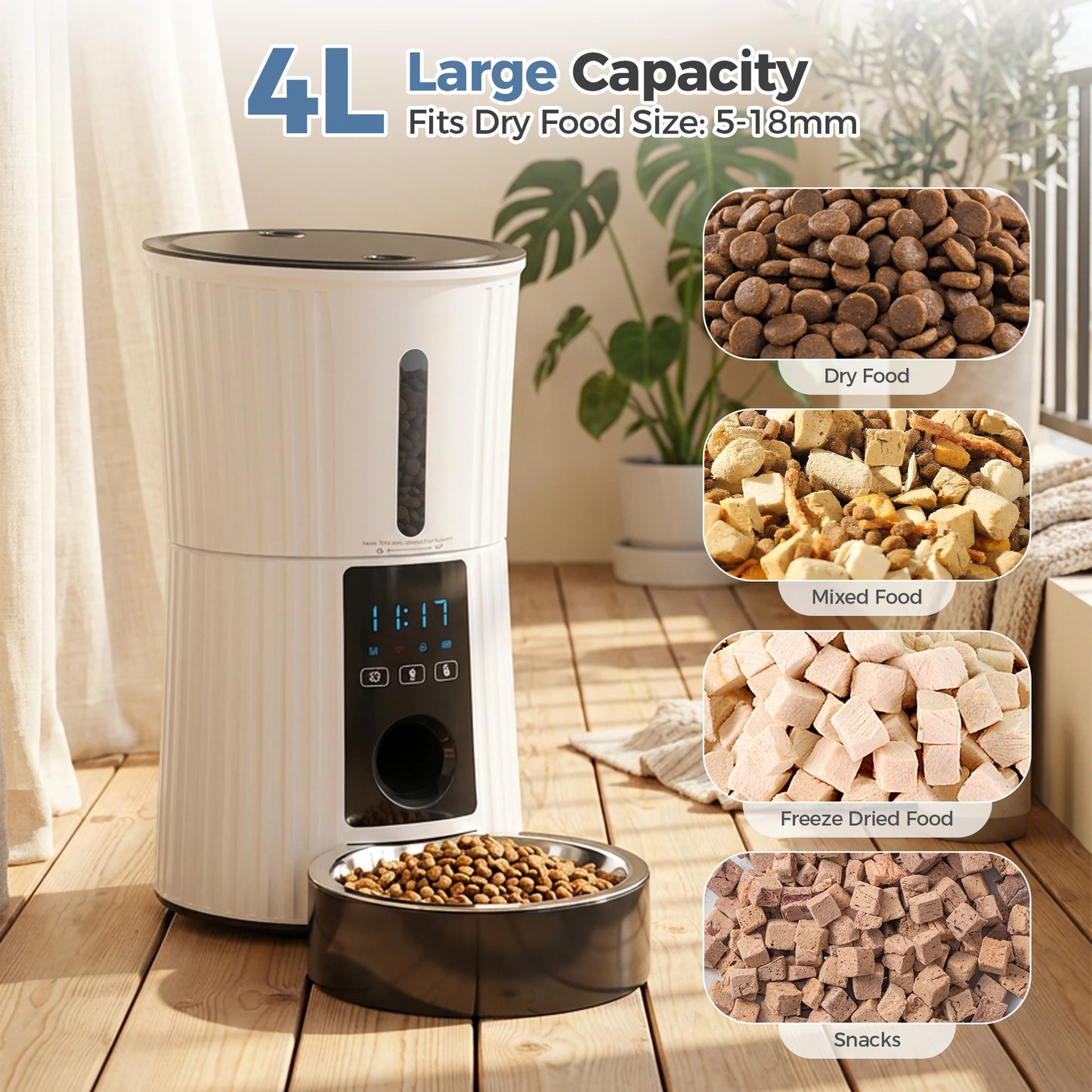 JHK WiFi Automatic Cat Feeder Timed Dispenser With App Control