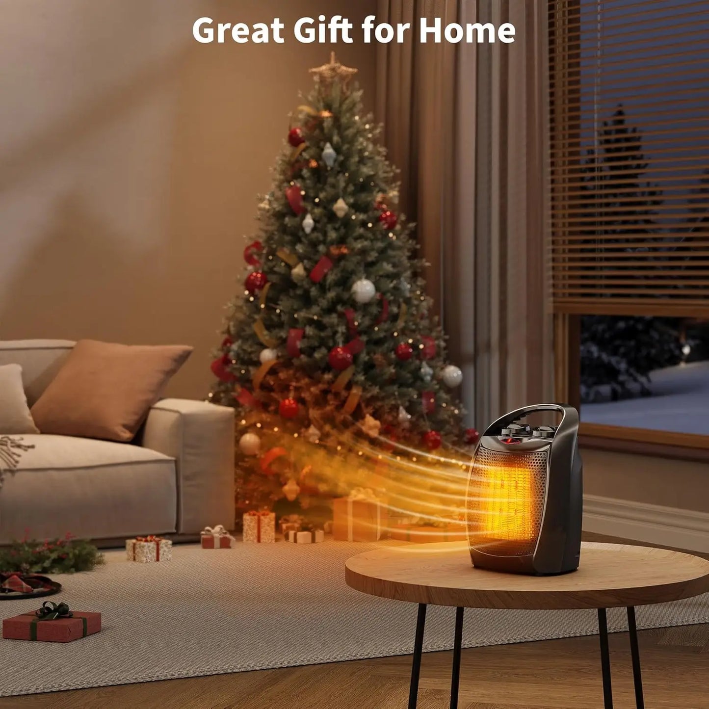 Acekool 1500W Small Space Heater For Desk With Thermostat