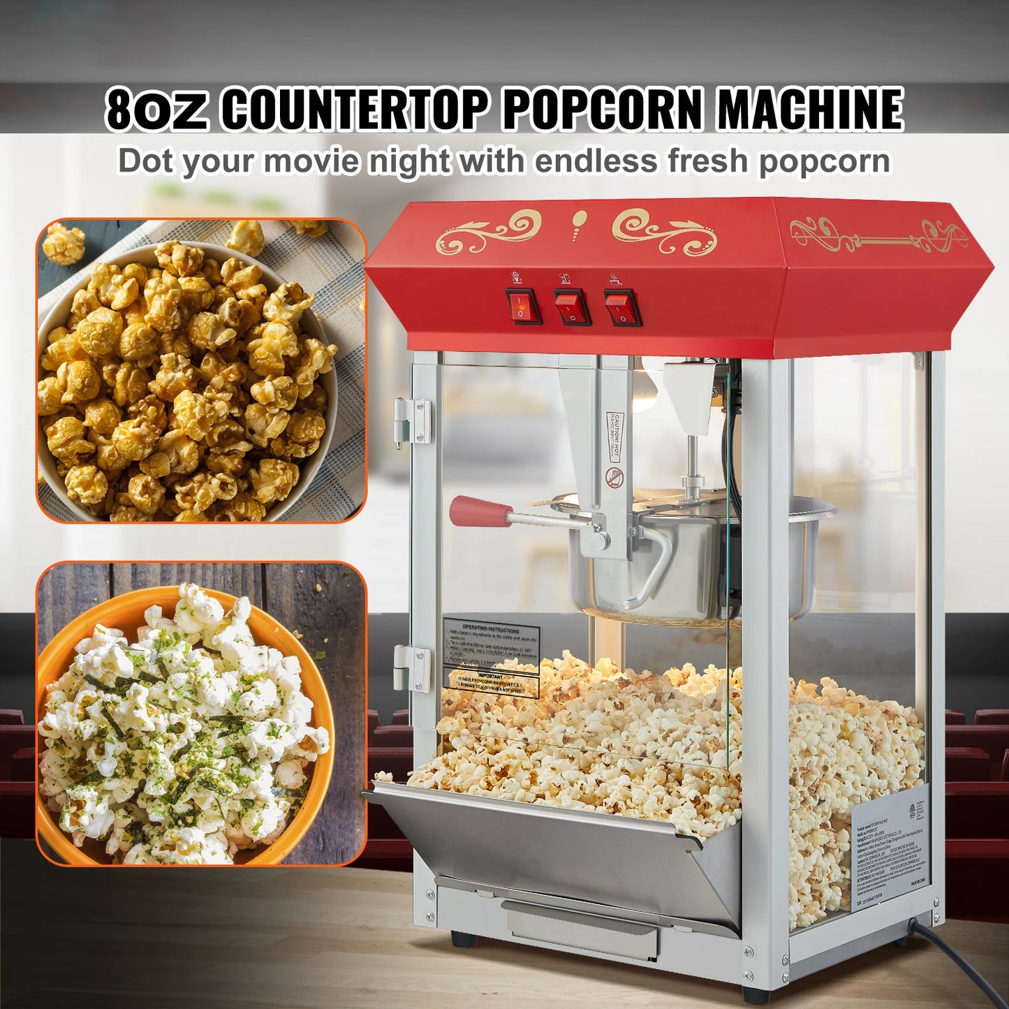 SucceBuy Electric Popcorn Maker For Commercial Use Popper