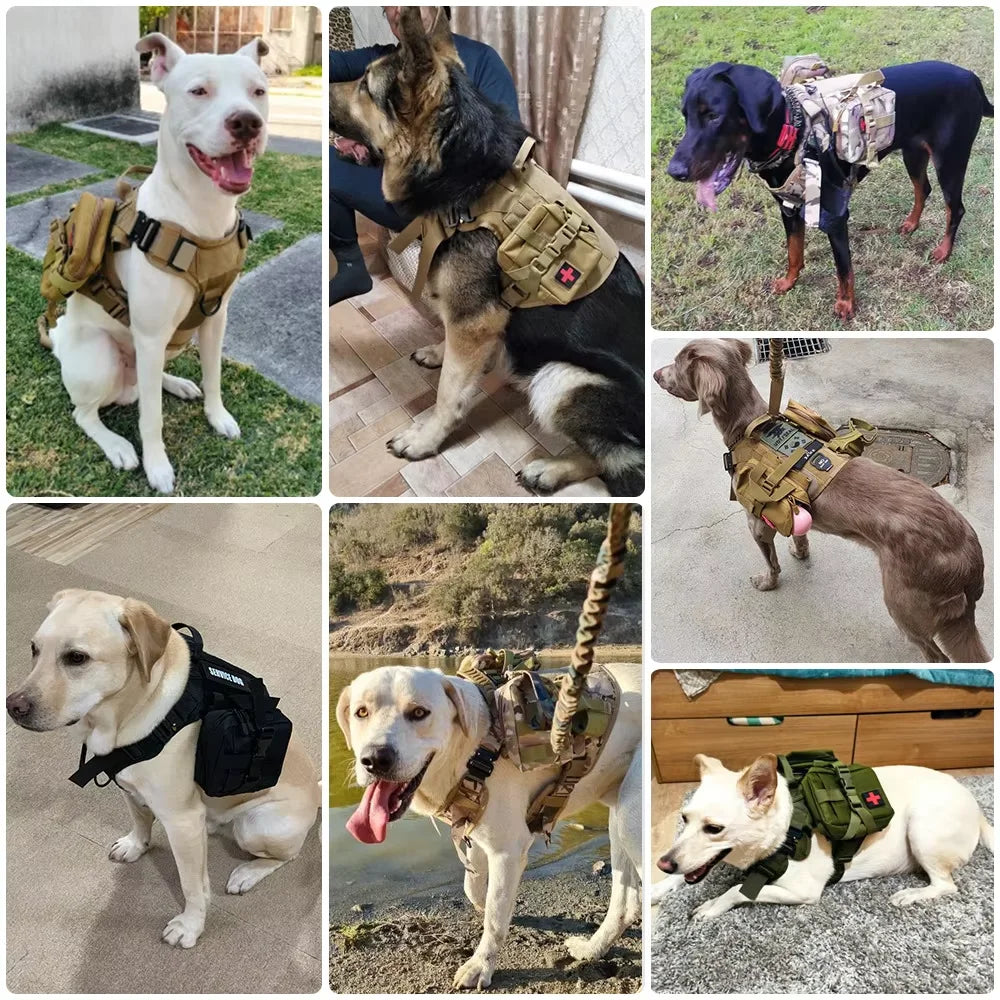 Dog Tactical Bags Set Molle Pouches for Harness Attachment Gear