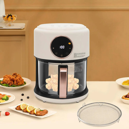 Portable Glass Compact Air Fryer With Digital Display 8 Presets