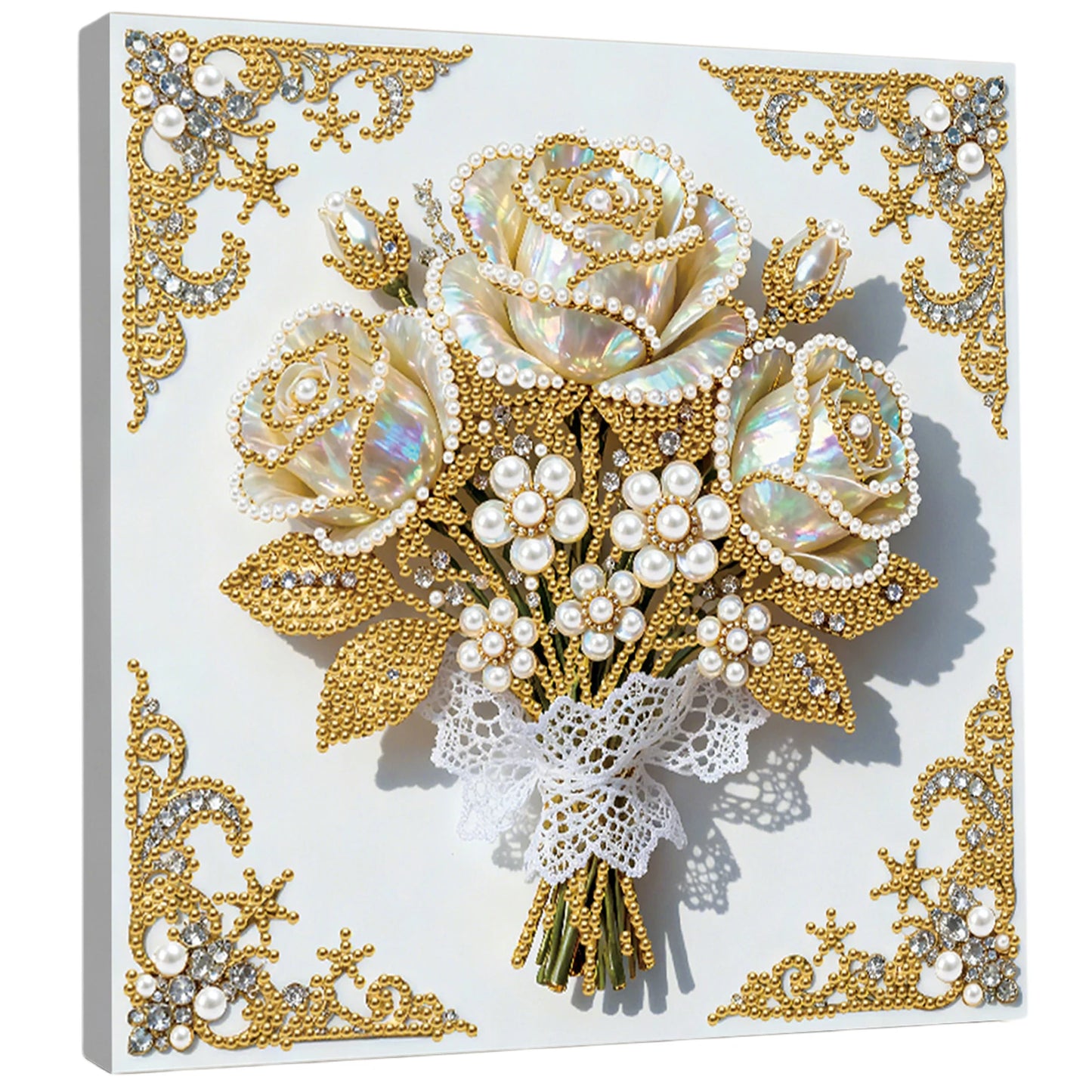 DIY Pearl Art Painting for Home Wall Decor Pearl Gem Paintings Picture Arts Craft 25x25cm With Frame