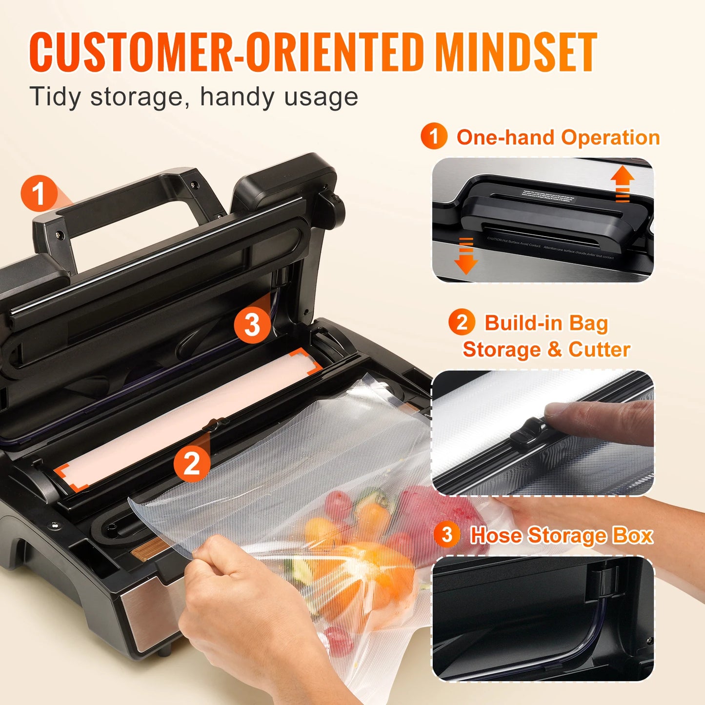 Succebuy 130W Vacuum Sealer With Free Bags For Food Freshness
