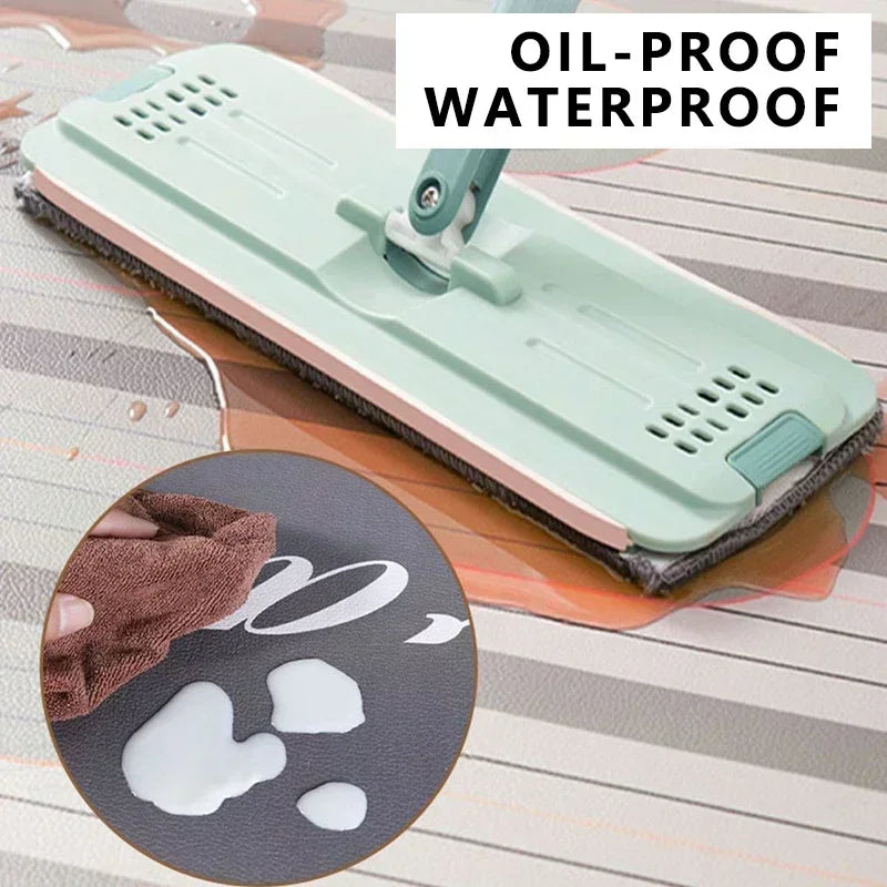 Facaishu PVC Leather Kitchen Floor Mat Waterproof Non Slip Rug