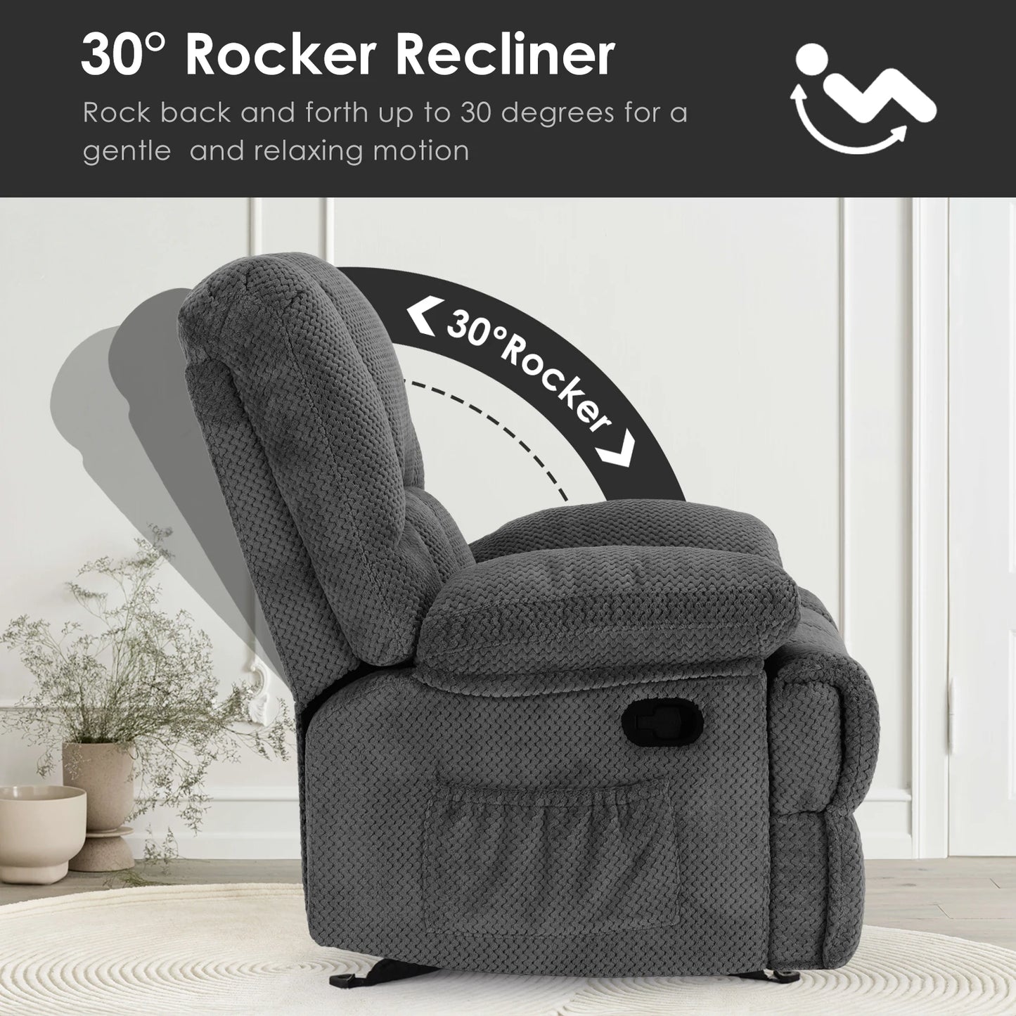 Farini Oversized Rocker Recliner Chair For Home Theater Seating
