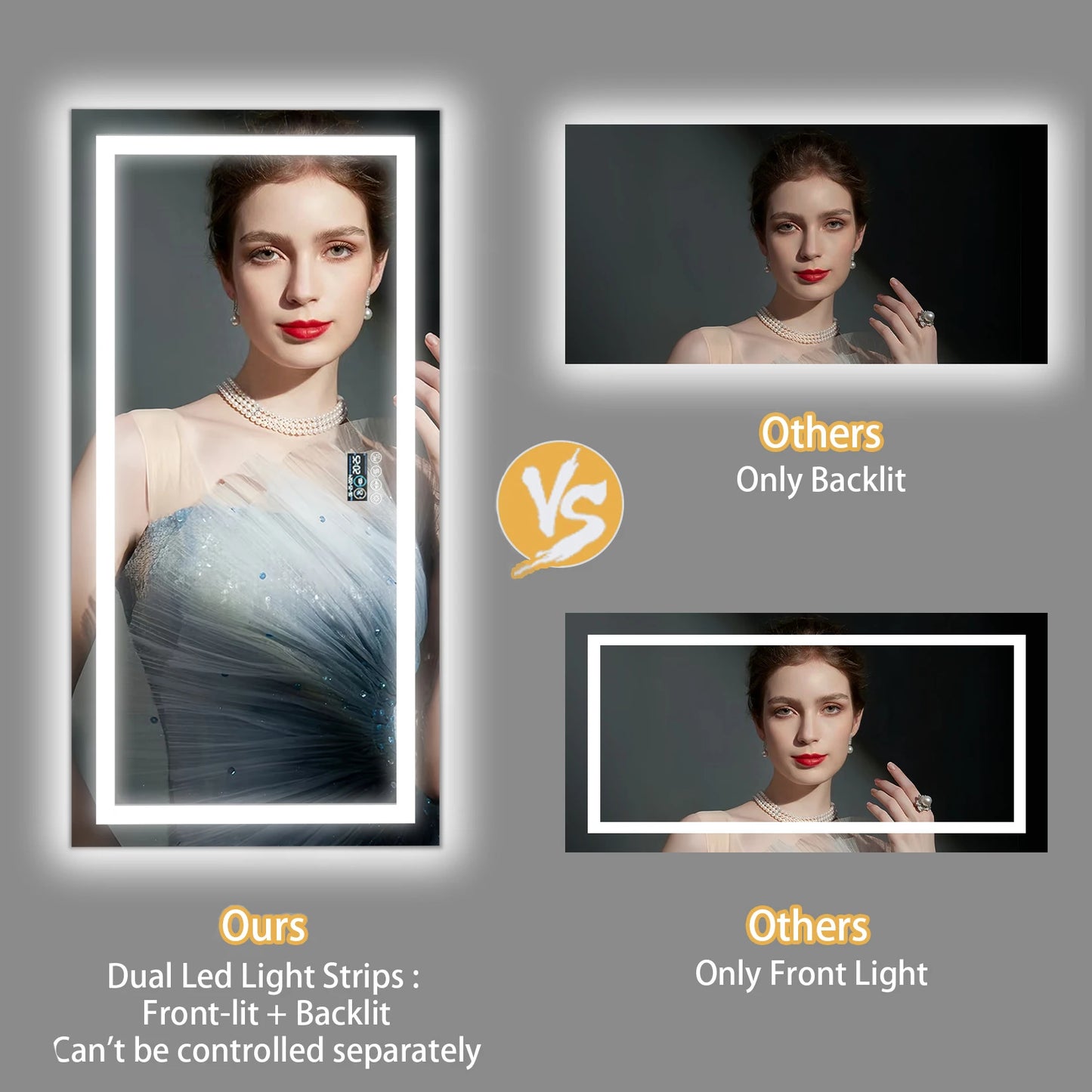 Wisfor Led Bathroom Mirror With Anti Fog And Bluetooth Speaker
