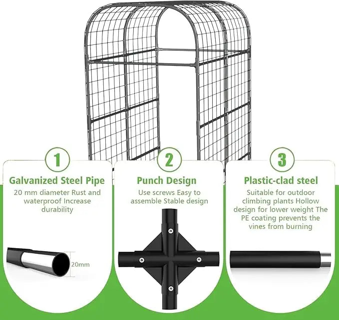 Metal Garden Arch Trellis Heavy Duty For Raised Beds And Climbing Plants