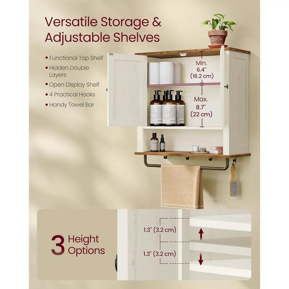 Bathroom Wall Cabinet With Barn Doors And Adjustable Shelves