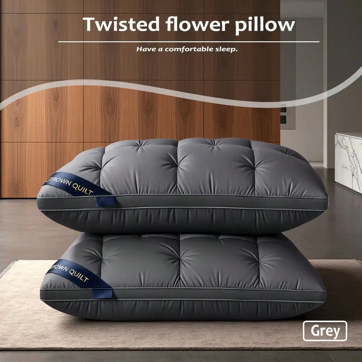 Queen Pillow Set Of 2 Microfiber Down Alternative For Side Back Stomach Sleepers