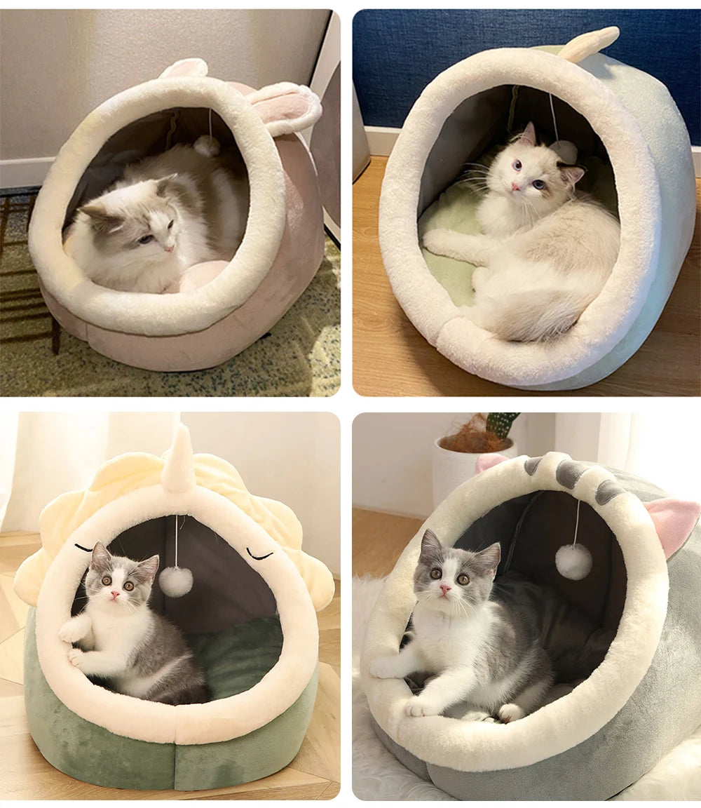 Cartoon Cat Bed Foldable Washable Bed For Cats And Dogs