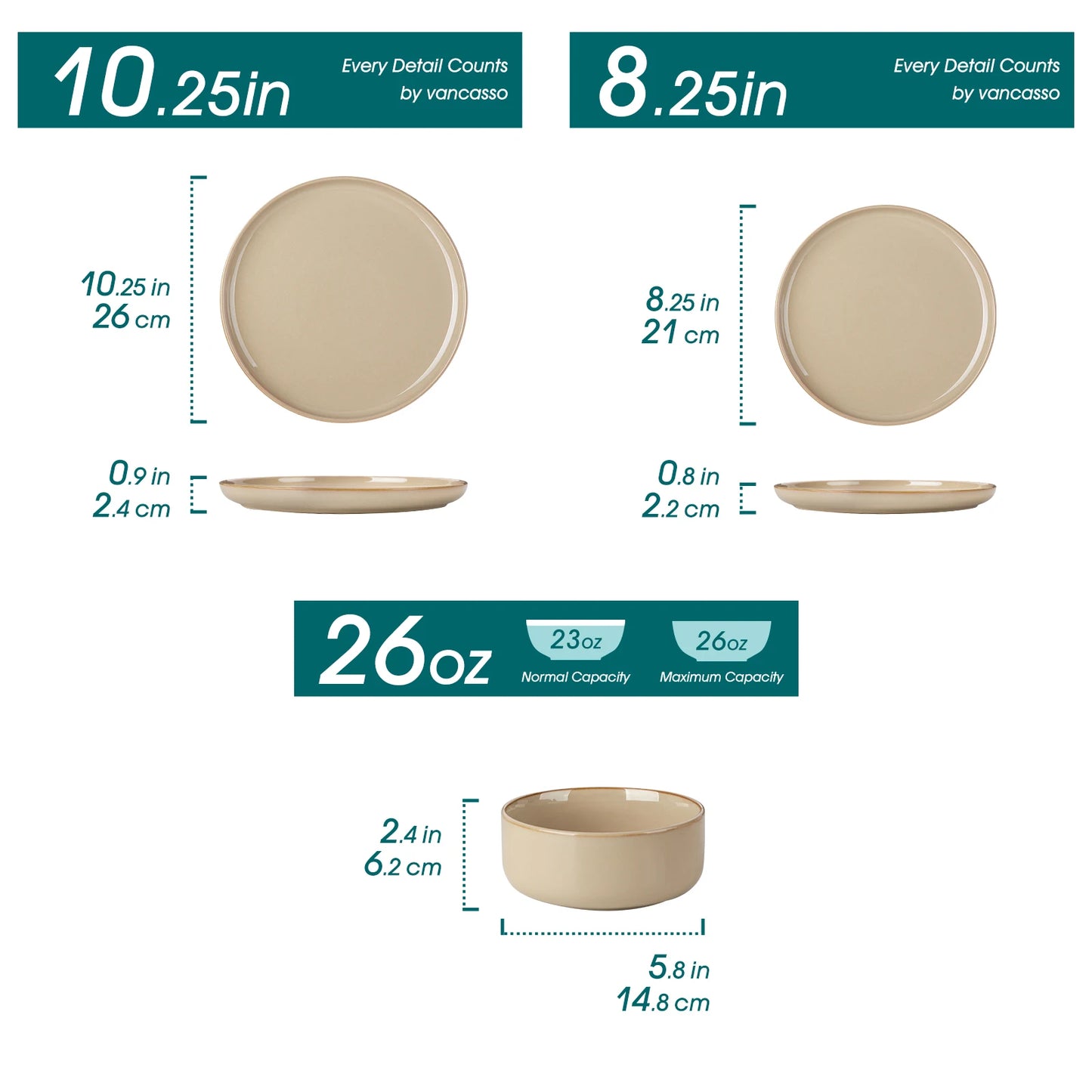 Malacasa Reactive Glaze Ceramic Stoneware Dinnerware Set