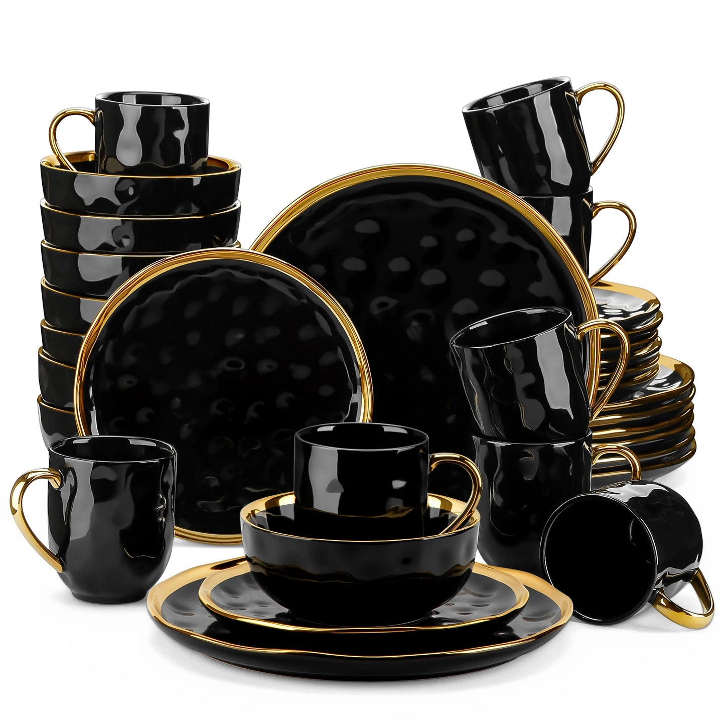 Malacasa Elegant Ceramic Dinnerware Set With Bowls And Plates