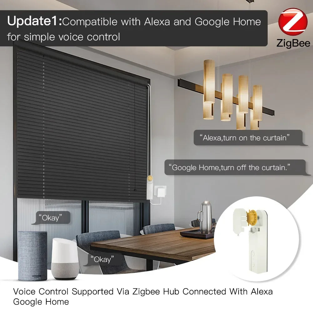 MOES ZigBee Motorized Roller Blinds Drive Hub for Tuya Alexa Google Home