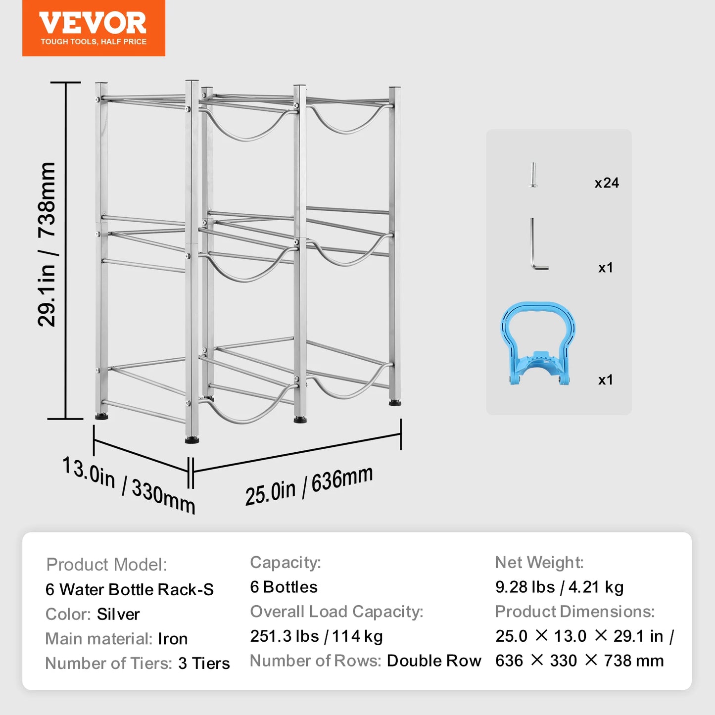 SucceBuy 3 4 5 Tiers Water Jug Holder Iron Rack For Kitchen Office Living Room