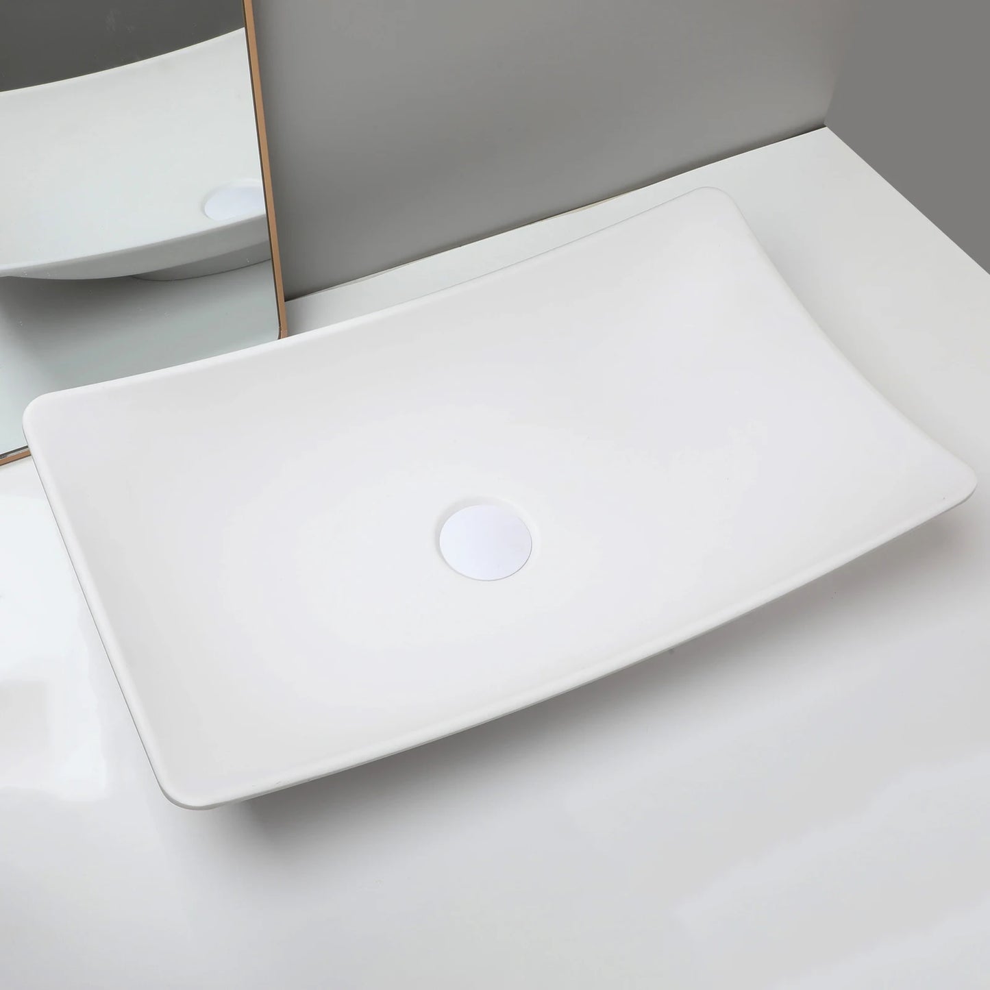 Mekkhal Stone Resin Above Counter Vessel Sink With Drain
