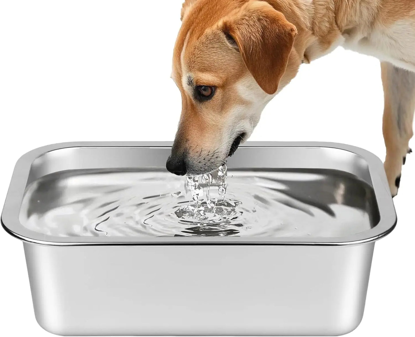 Stainless Steel Dog Water and Food Bowl No Spill Outdoor Feeder
