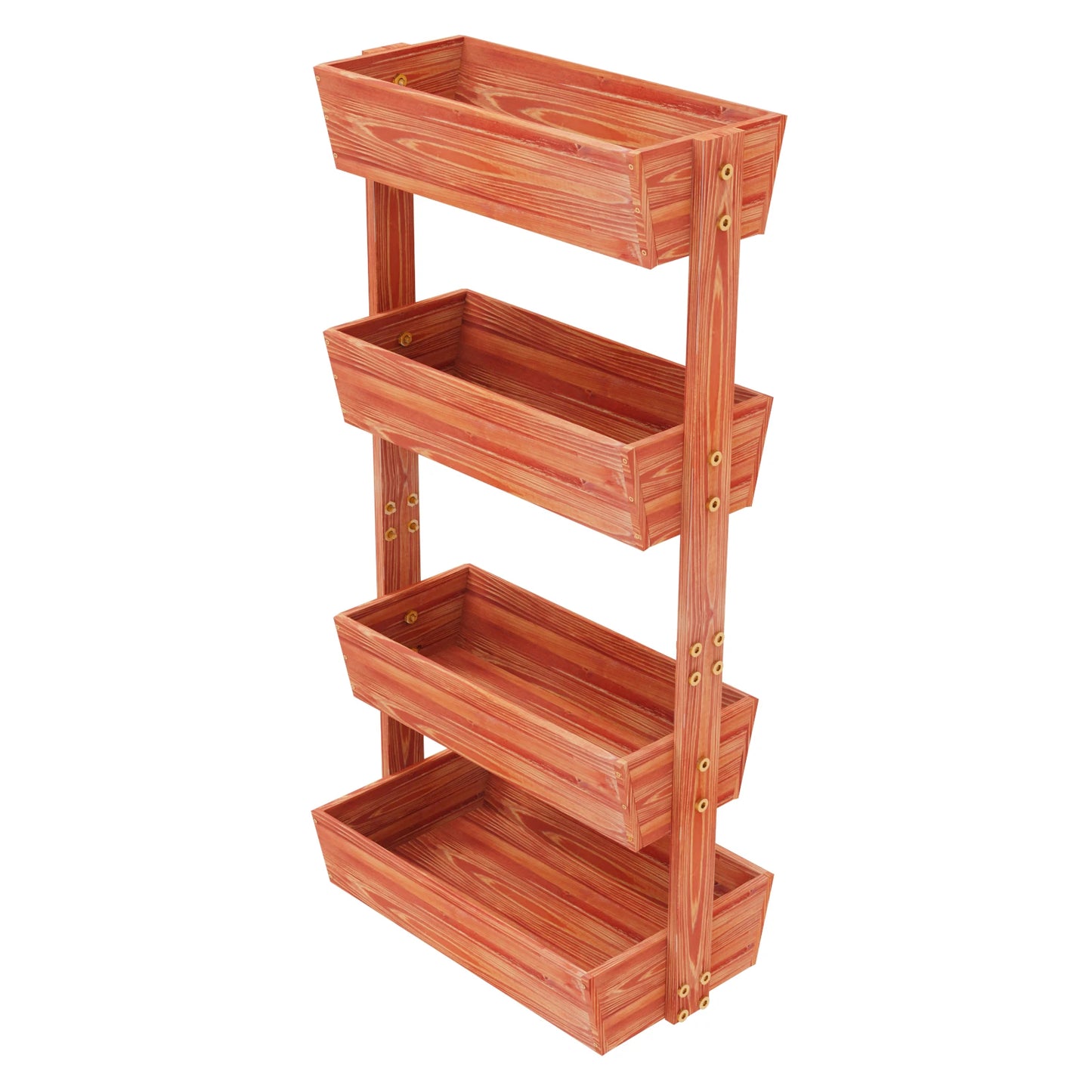 Four Tier Solid Wood Raised Garden Bed Planter Stand