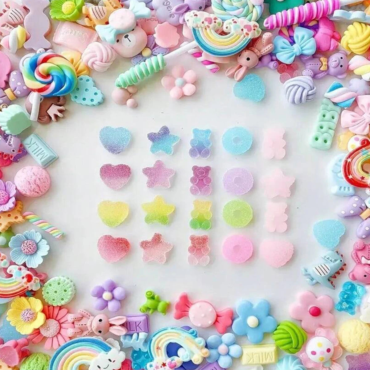 Slime Pendants Set Resin Flat Back Candy DIY Craft Decorations
