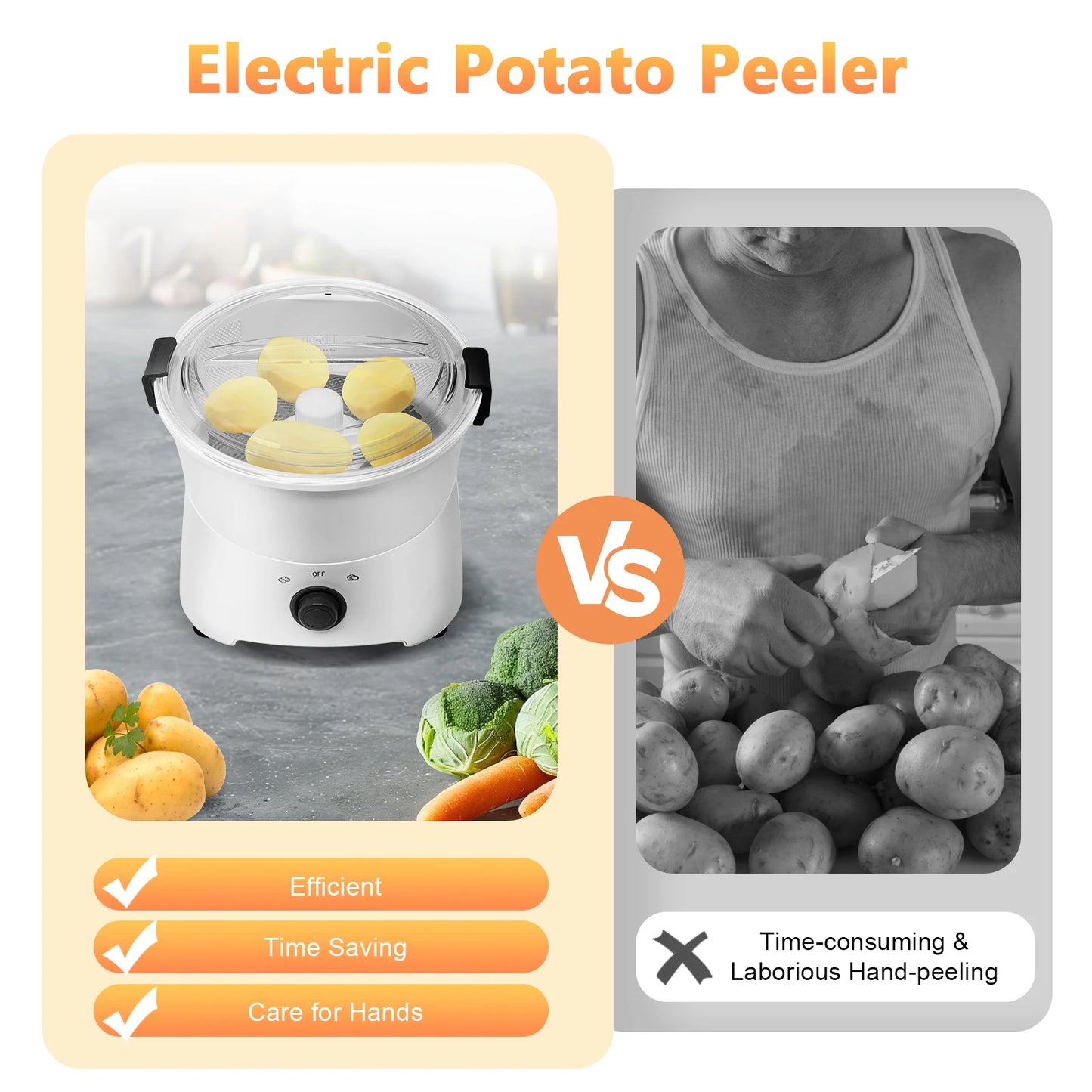 Commercial Electric Potato Peeler For Professional Kitchen Use