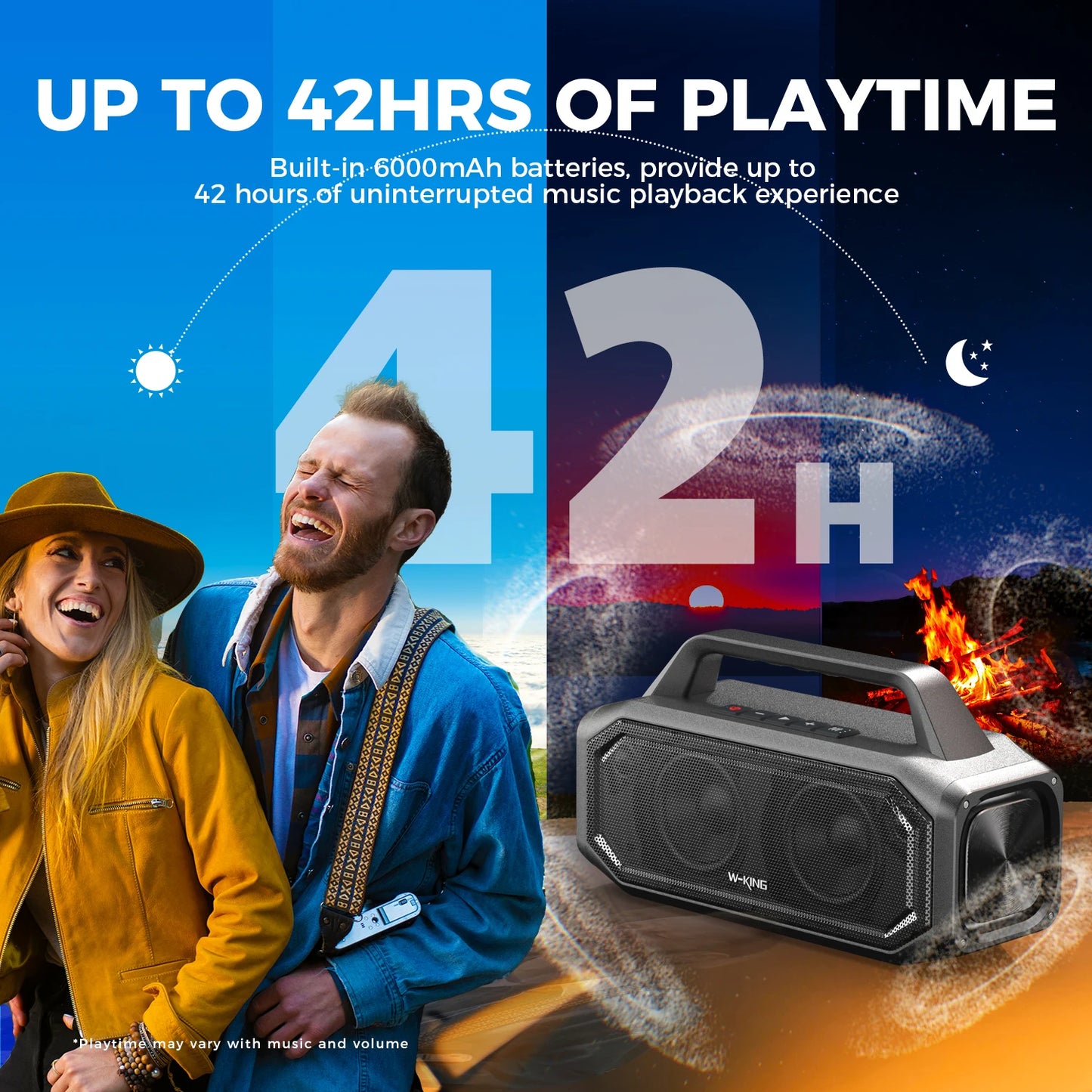 W-KING BT261-2 80W Bluetooth Wireless Portable Outdoor Speaker