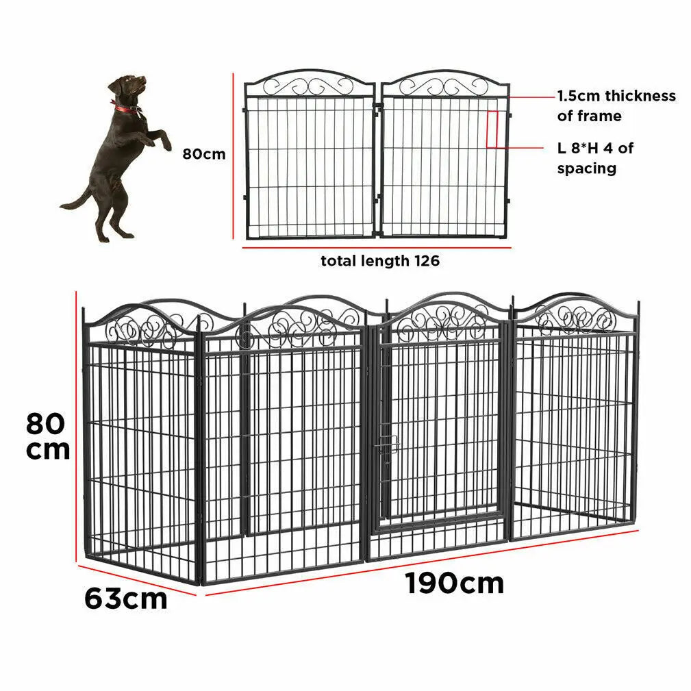 BINGOPAW Heavy Duty Metal Dog Playpen With Foldable Panels