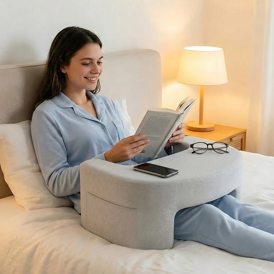 JHK Ergonomic Memory Foam Curved Reading Pillow Removable Washable Cover