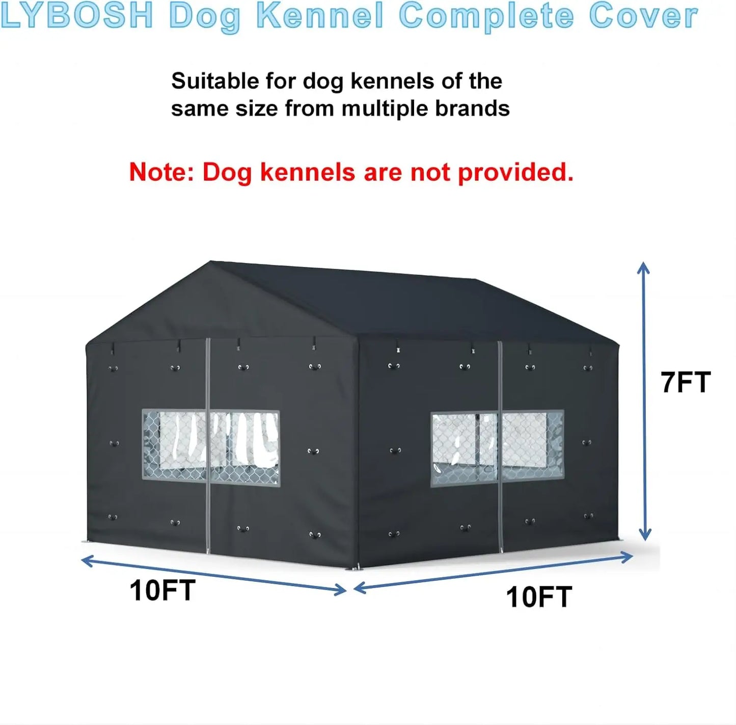 Waterproof Outdoor Dog Kennel Cover Heavy Duty 600D Oxford Fabric