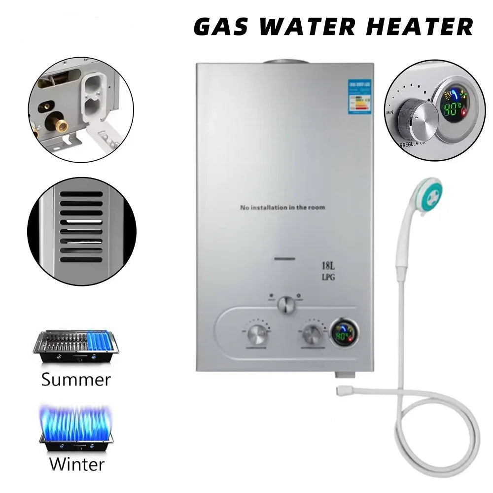SIHAO Tankless LPG Propane Water Heater Portable Wall Mount