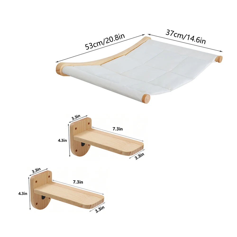 CWV Wall Mounted Cat Hammock and Climbing Shelves Indoor Cats