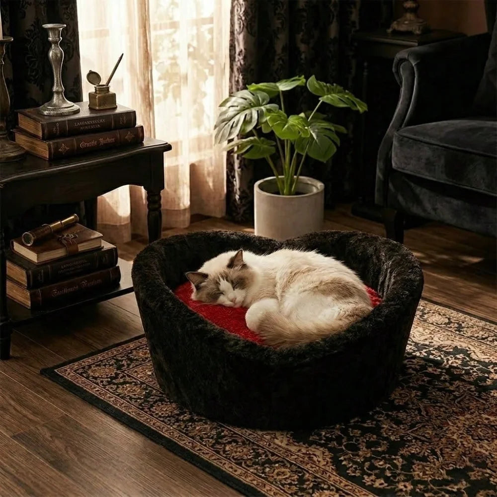 XMSJ Washable Goth Cat Bed For Indoor Cats Cozy Cave