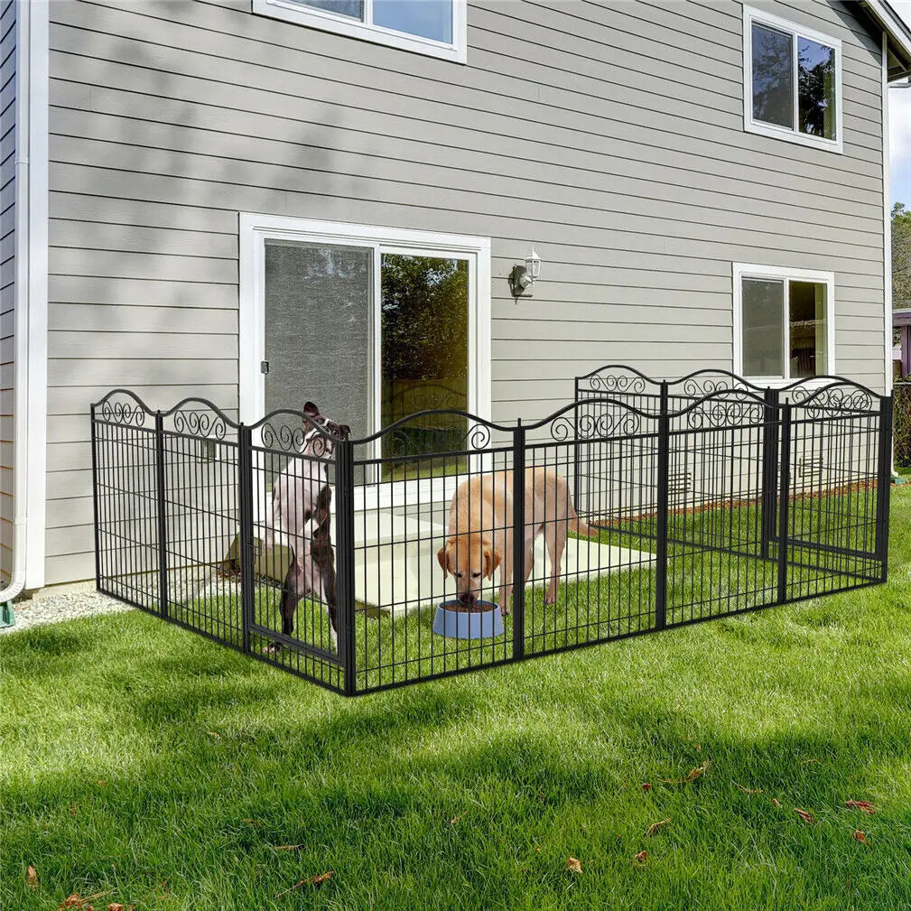 BINGOPAW Heavy Duty Metal Dog Playpen With Foldable Panels