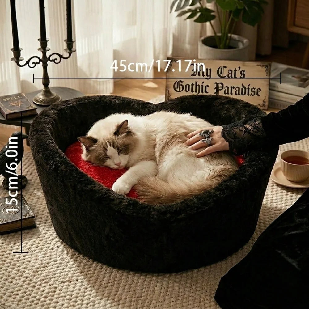 XMSJ Washable Goth Cat Bed For Indoor Cats Cozy Cave