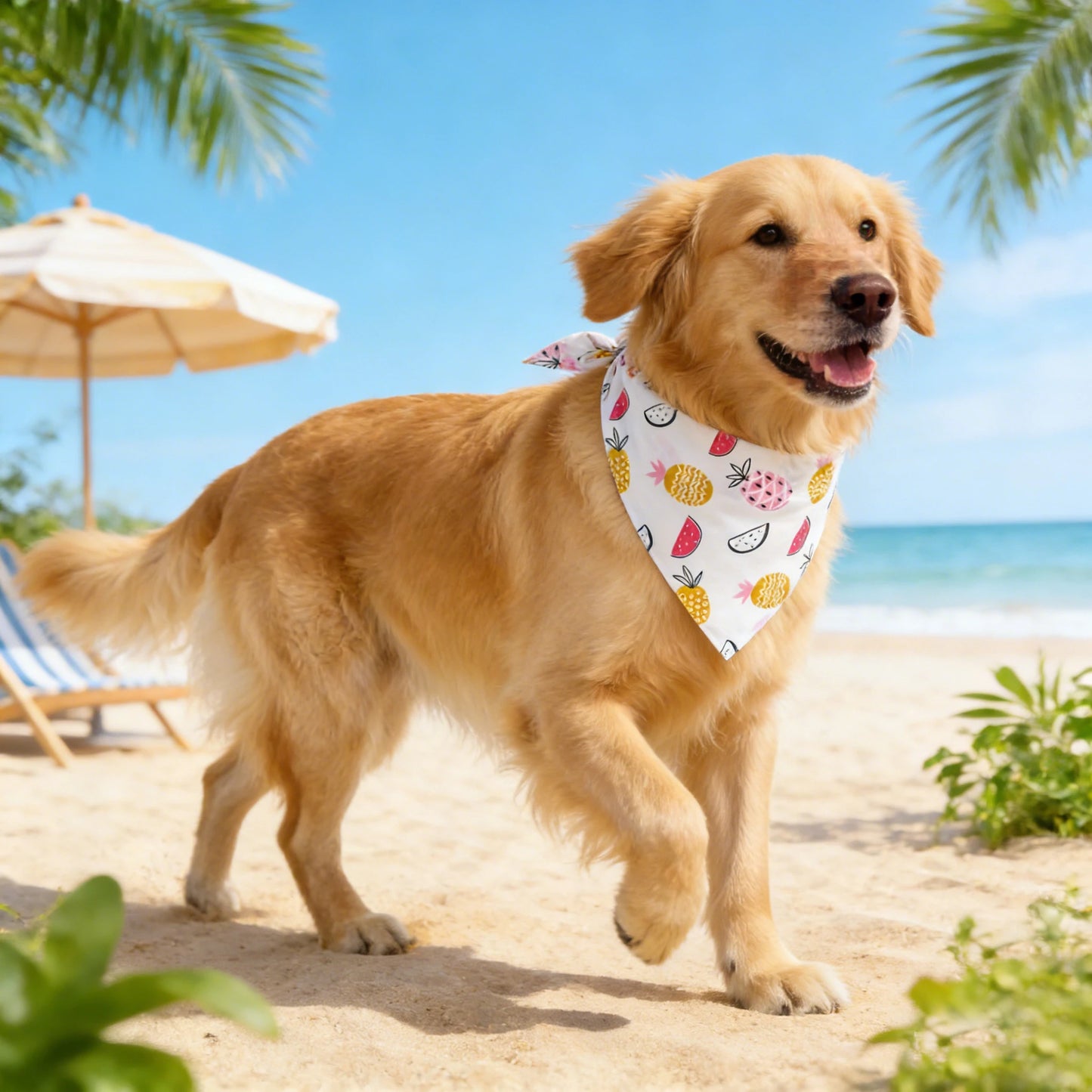 Sucado Fruit Floral Dog Bandana Washable Soft Kerchief