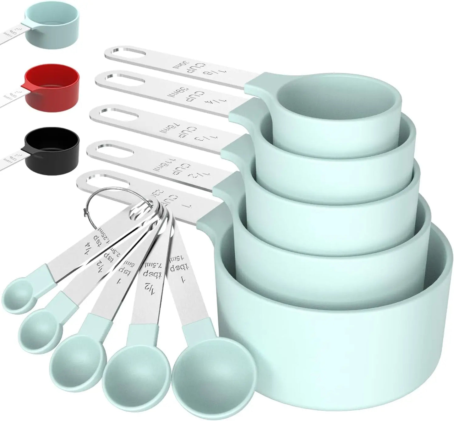 Stainless Steel Measuring Cups And Spoons Nesting Set With Handles
