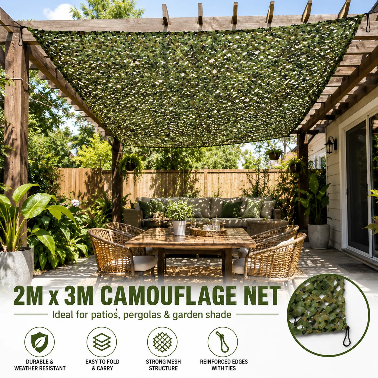 Durable Camouflage Netting For Hunting Sunshade And Outdoor Privacy Screen