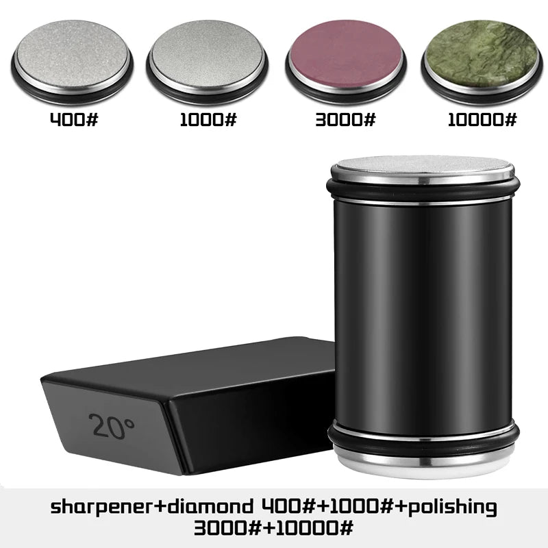 Rolling Knife Sharpener Double Sided Sharpening Stone 15 To 20 Deg Magnetic