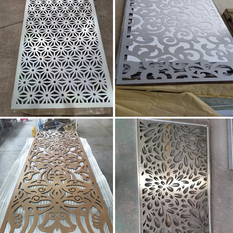 Custom Laser Cut Aluminum Garden Privacy Fence Panel With Trellis Design
