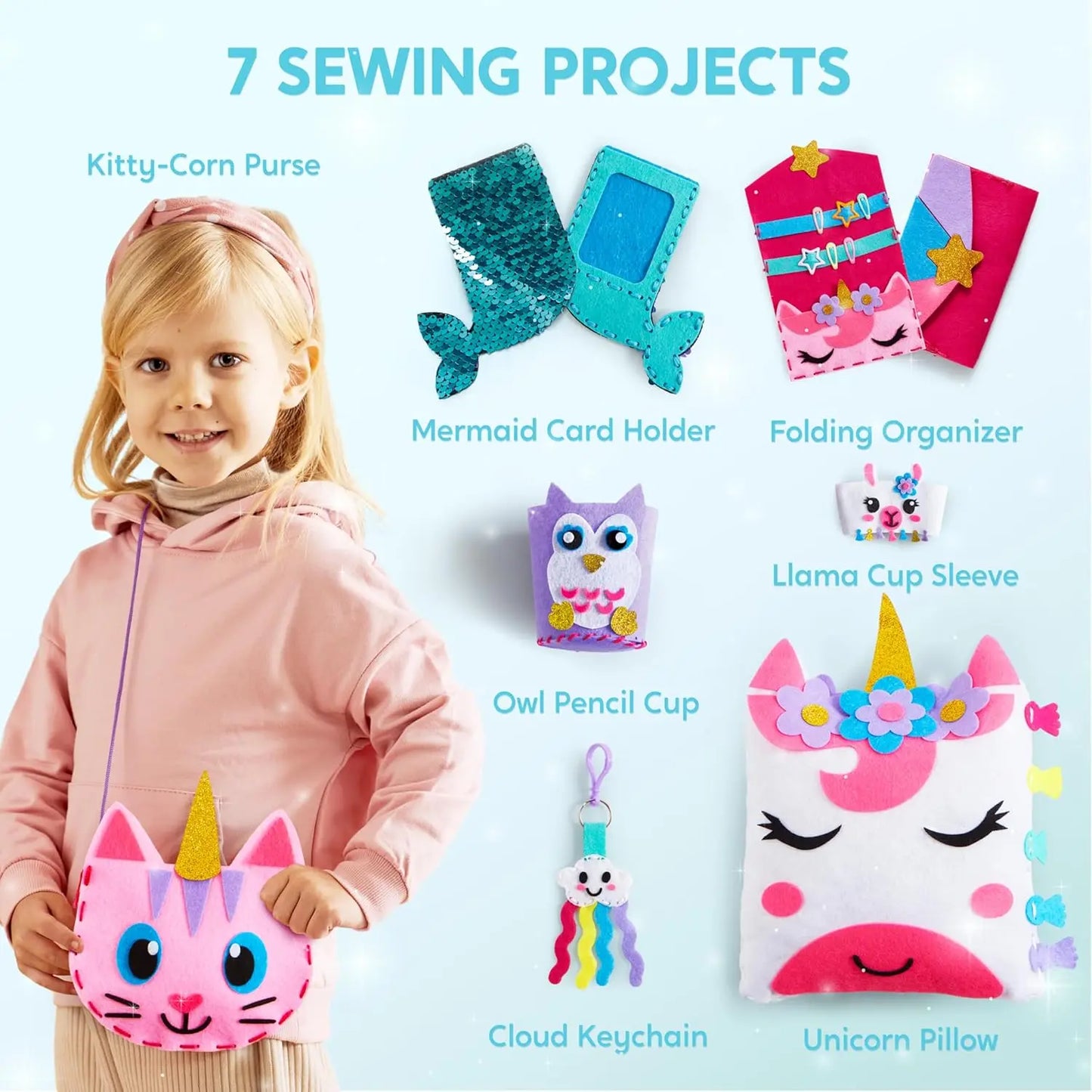 Joyfy First Sewing Kit For Kids With 7 Unicorn Projects