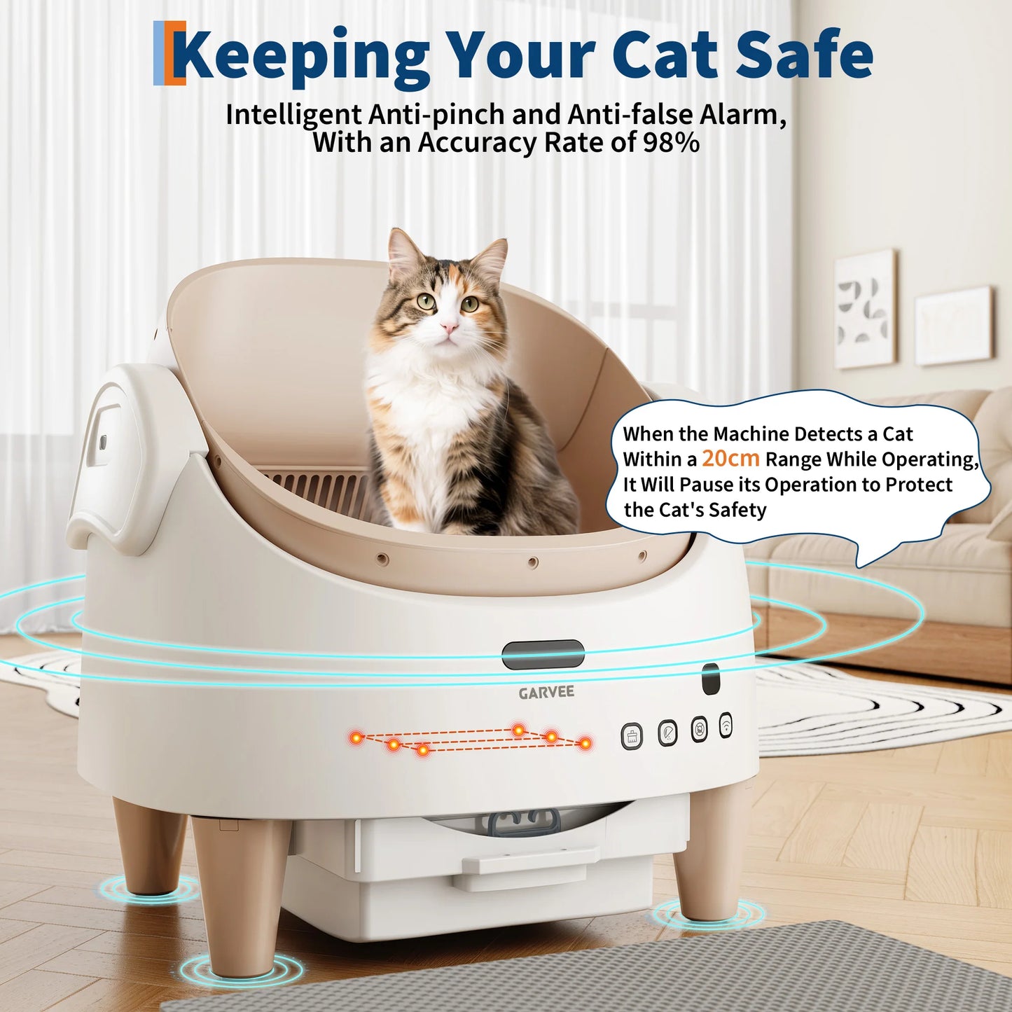 HiMISS Self Cleaning Smart Litter Box App Controlled Odor Free Cat Toilet